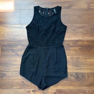 Saie Black Lace Romper, Size Small